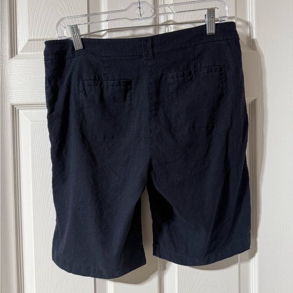 J. Jill Navy Blue Linen Stretch Shorts Size 6. - Picture 2 of 5